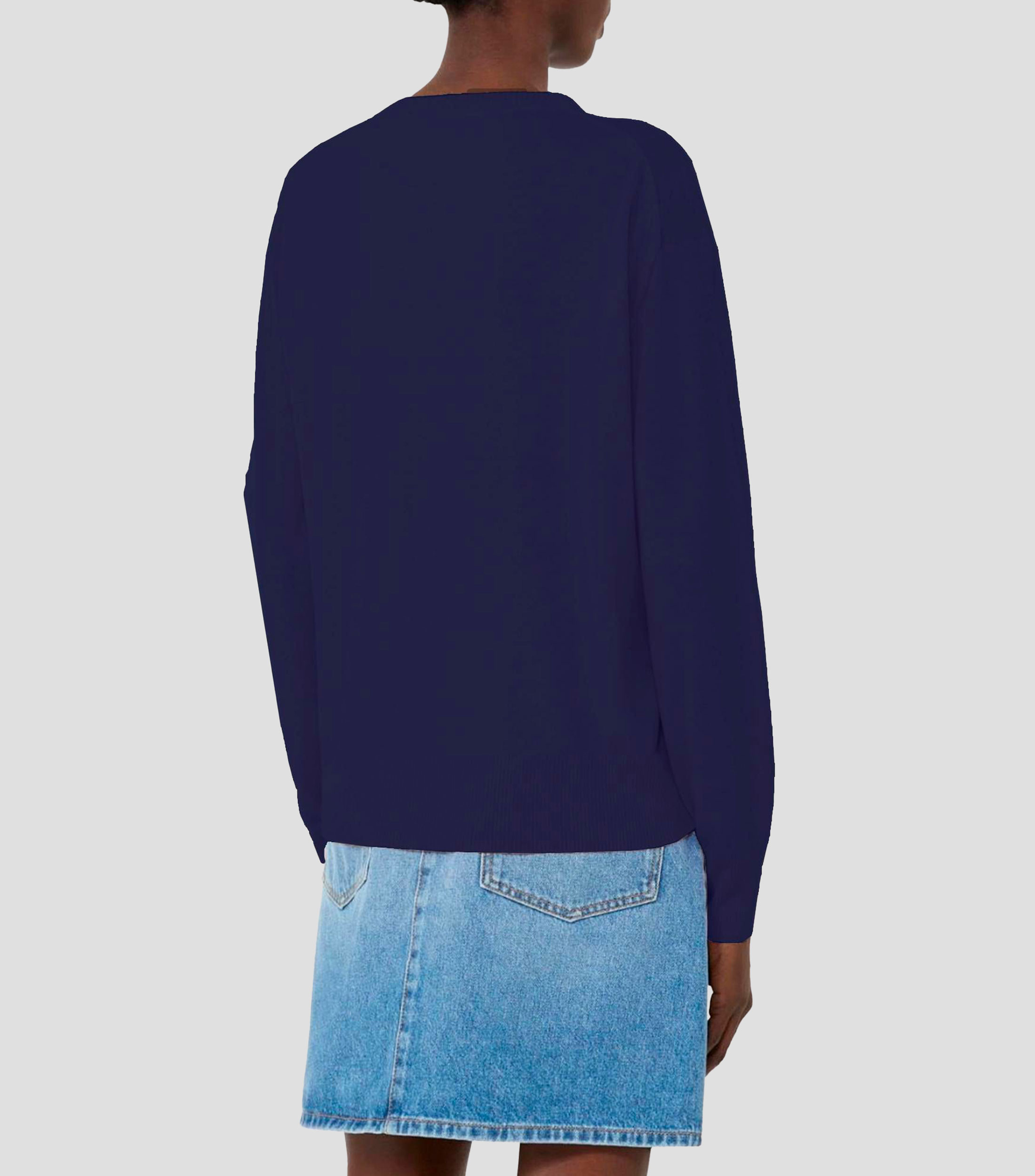 Suéter cuello redondo liso Mujer